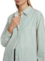 Borrowed Stripe Cotton Oversized Shirt