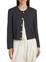 Pinstriped Wool-Blend Jacket