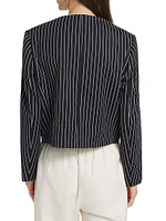 Pinstriped Wool-Blend Jacket