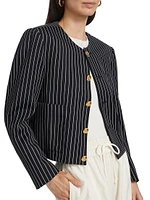 Pinstriped Wool-Blend Jacket