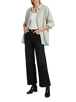 Le Slim Palazzo Mid-Rise Crop Jeans