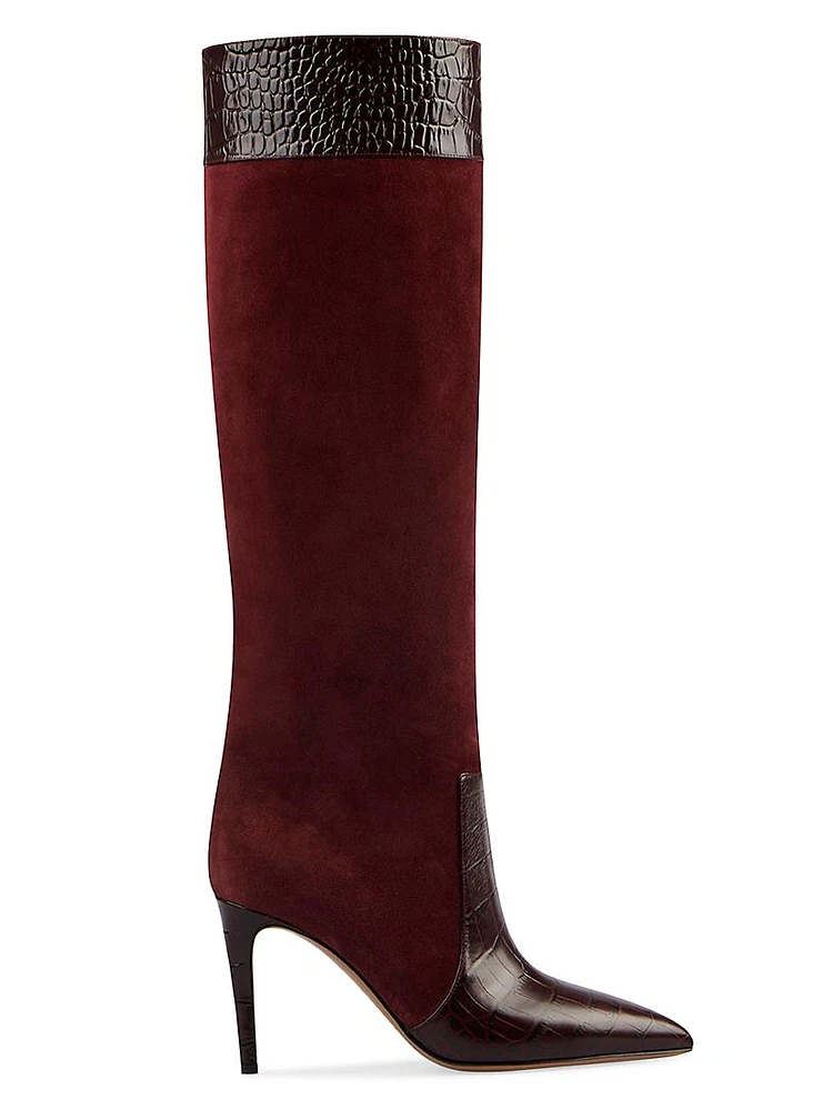 85MM Leather Stiletto Boots