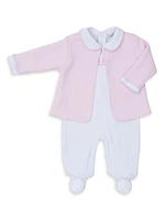 Baby Girl's Collared Footie & Quilted Jacket Set