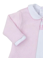 Baby Girl's Collared Footie & Quilted Jacket Set