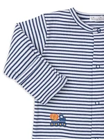 Baby's Embroidered Truck Striped Footie