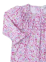 Baby Girl's Floral Unicorn Print Coveralls