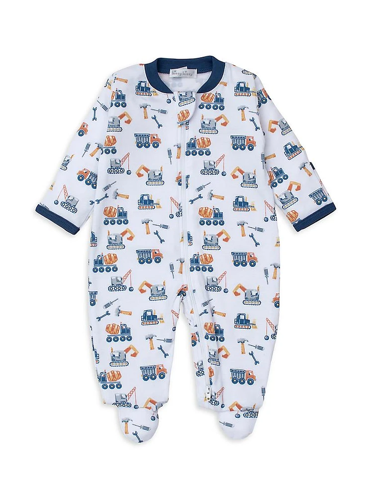 Baby's Construction Zip Footie