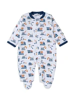 Baby's Construction Zip Footie