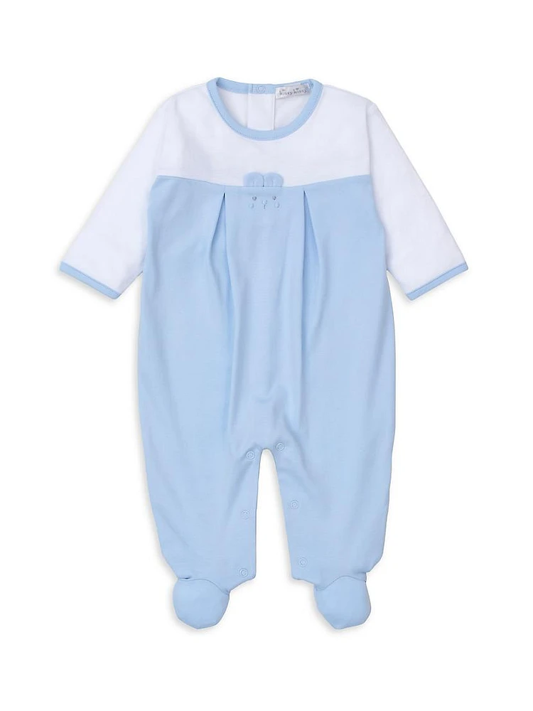 Baby's Two-Tone Pleated Footie