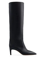 60MM Knee-High Leather Stiletto Boots