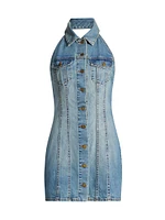 Susanna Denim Halter Minidress