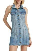 Susanna Denim Halter Minidress