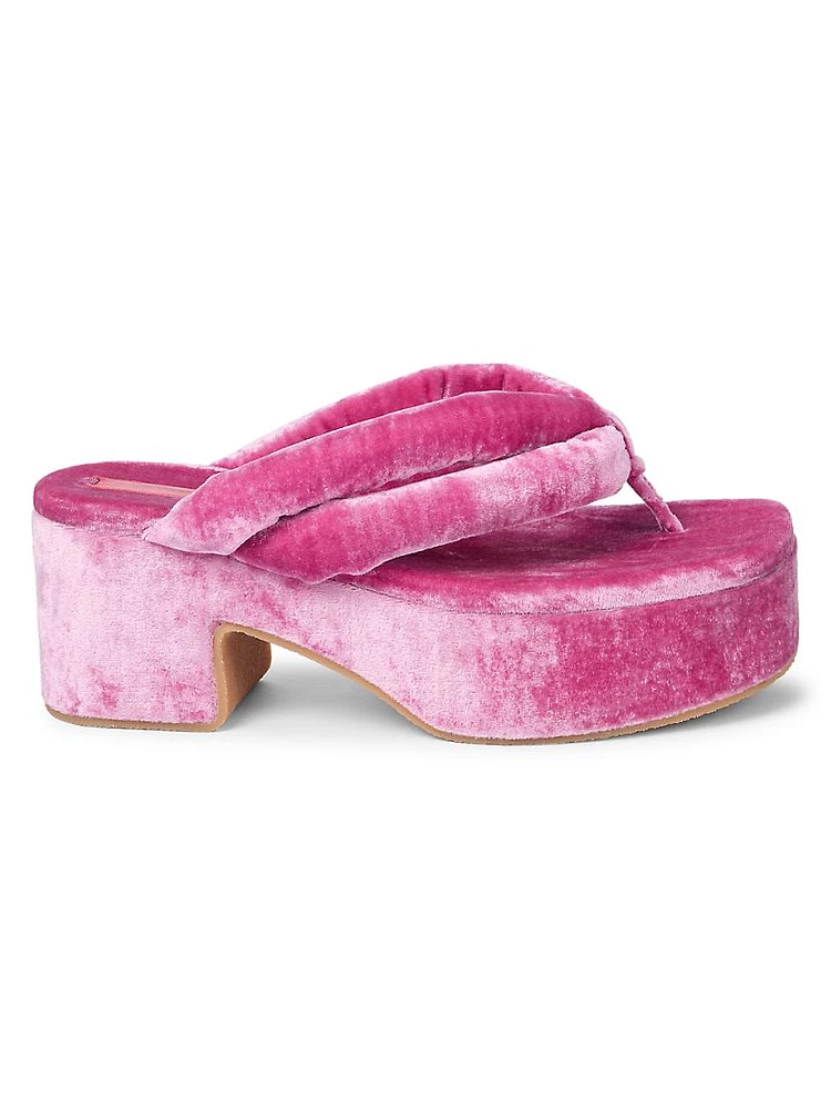 Velvet Platform Sandals