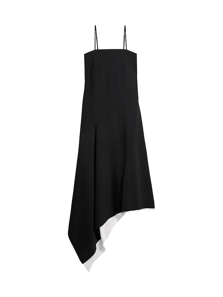 Layered Wool Scarf-Hem Dress