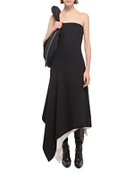 Layered Wool Scarf-Hem Dress