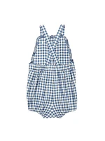 Baby Girl's Gingham Bucket Hat & Bubble Romper Set