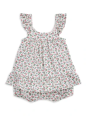 Baby Girl's Floral Dress & Bloomers Set