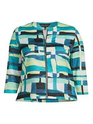 Plus Abstract Woven Jacket