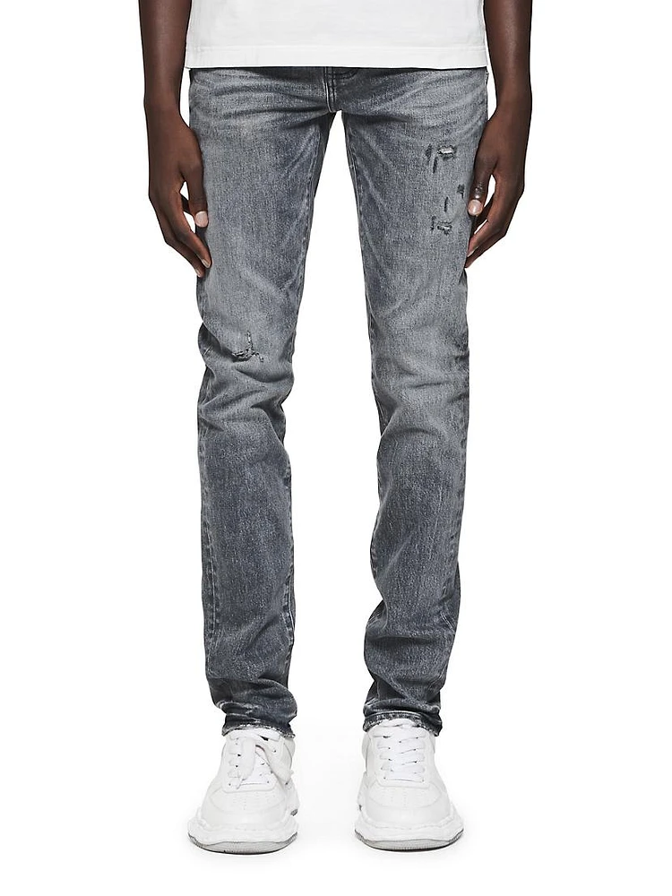 P001 Distressed Stretch Skinny Jeans