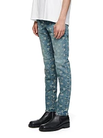 P001 Logo Print Jacquard Skinny Jeans