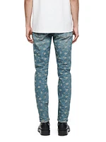 P001 Logo Print Jacquard Skinny Jeans