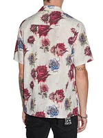 Graffiti Rose Camp Shirt