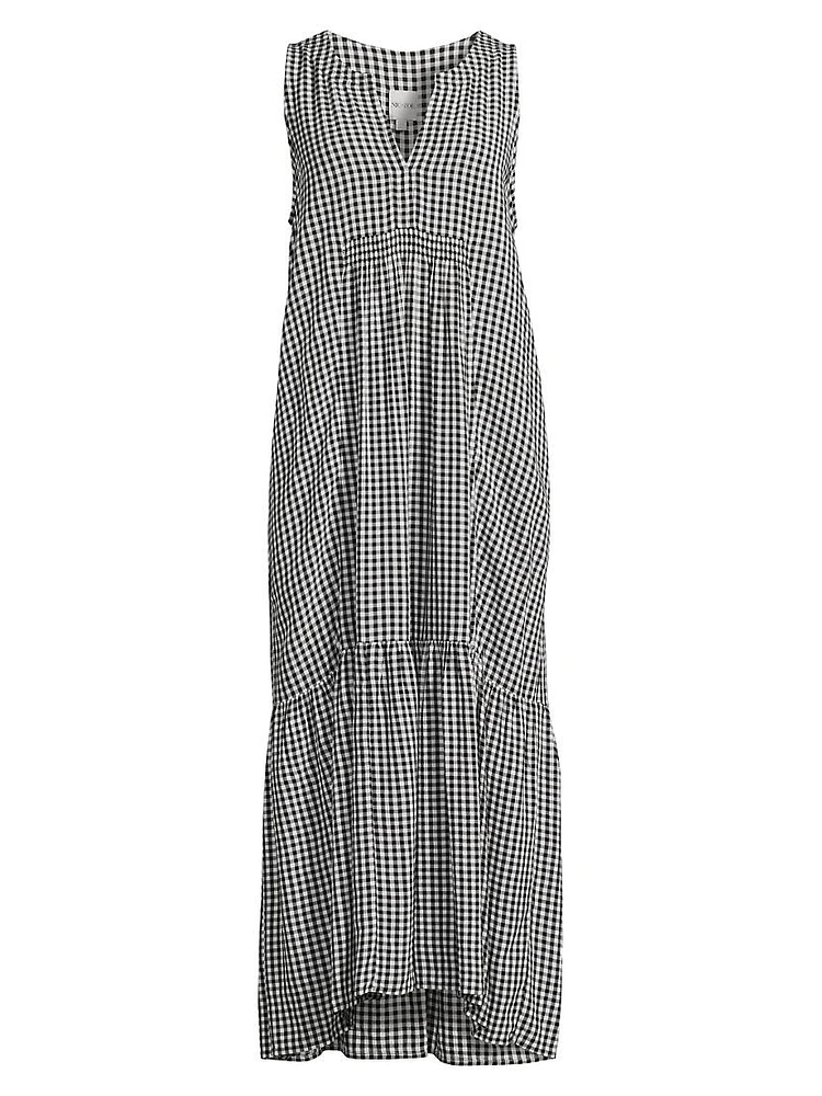 Drapey Sleeveless Gingham Dress