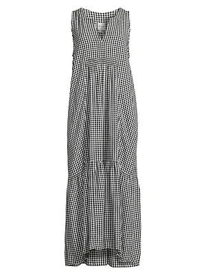 Drapey Sleeveless Gingham Dress