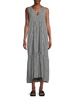 Drapey Sleeveless Gingham Dress