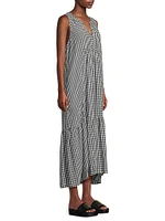 Drapey Sleeveless Gingham Dress