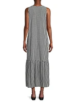 Drapey Sleeveless Gingham Dress