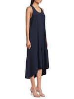 Tech Stretch High-Low Midi Dress