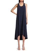 Tech Stretch High-Low Midi Dress