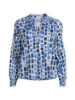 Brushstroke Print Top