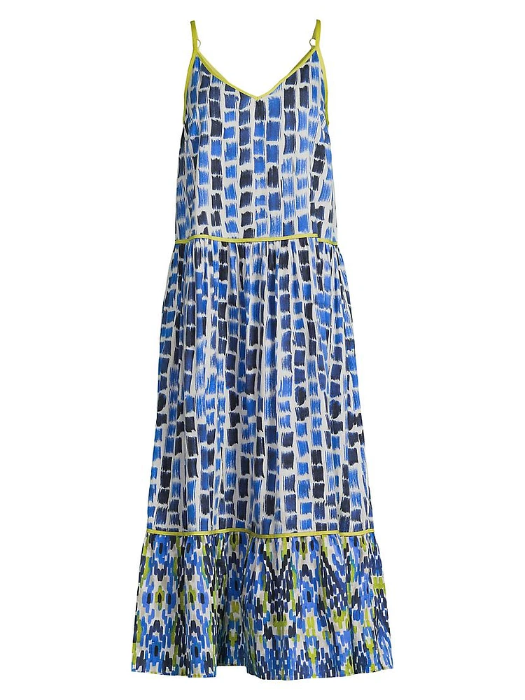 Brushstroke Blues Maxi Dress