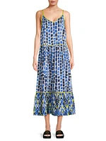 Brushstroke Blues Maxi Dress