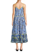 Brushstroke Blues Maxi Dress