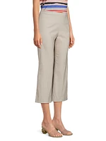 Stretch Wide-Leg Crop Pants