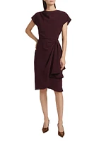 Draped Crepe Cocktail Dress