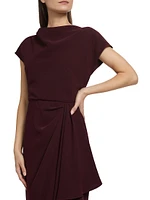 Draped Crepe Cocktail Dress