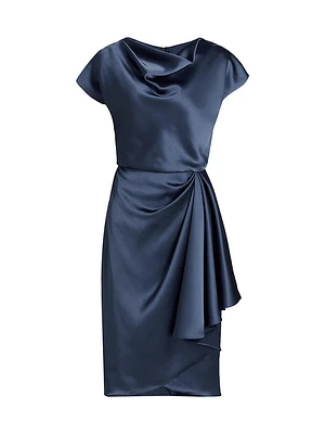 Draped Satin Cocktail Dress