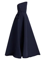 Asymmetrical Strapless Gown