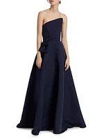 Asymmetrical Strapless Gown