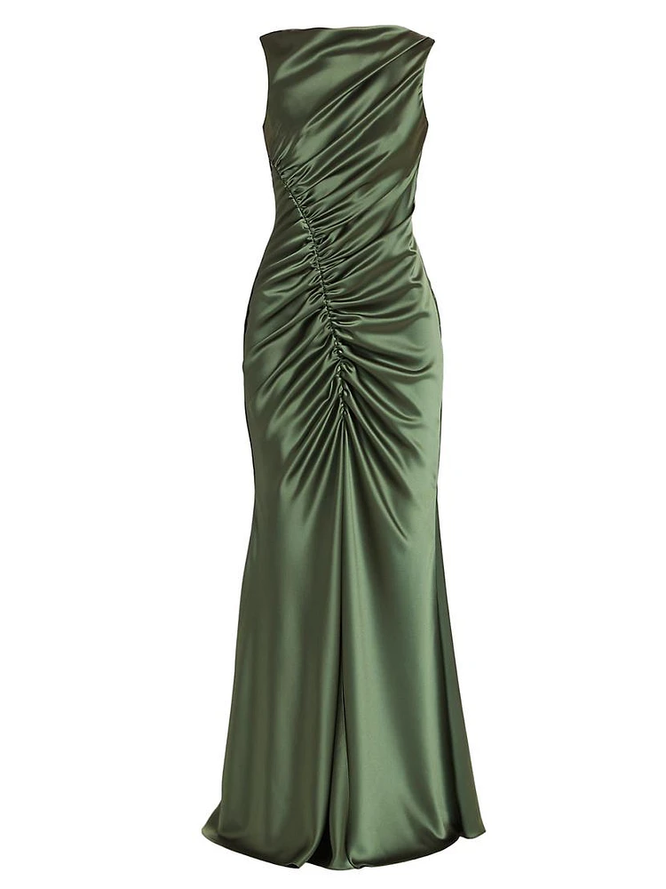 Ruched Satin Gown