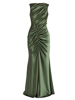 Ruched Satin Gown