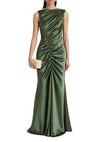 Ruched Satin Gown