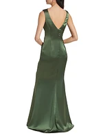 Ruched Satin Gown