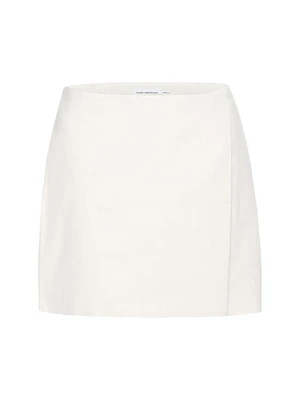 Cotton-Blend Mini Wrap Skirt