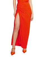 Plissé Maxi Sarong Skirt