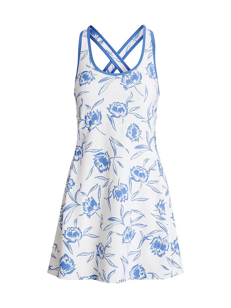 Floral Stretch-Interlock Tennis Dress